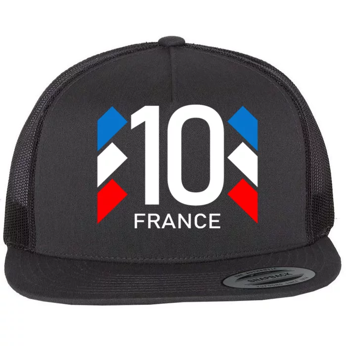 France Jersey 10 French Football Soccer Flat Bill Trucker Hat