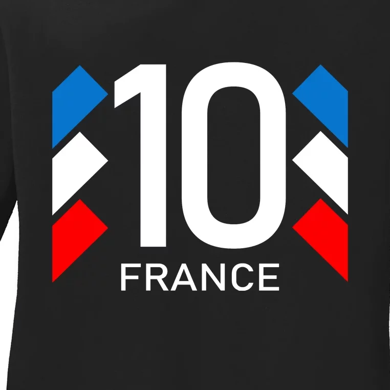 France Jersey 10 French Football Soccer Ladies Long Sleeve Shirt