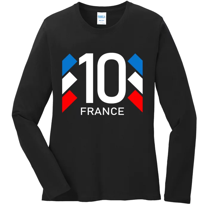 France Jersey 10 French Football Soccer Ladies Long Sleeve Shirt