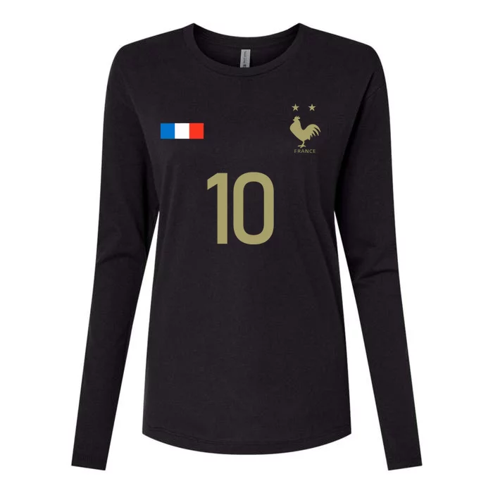 France Jersey 10 Football French Soccer Womens Cotton Relaxed Long Sleeve T-Shirt