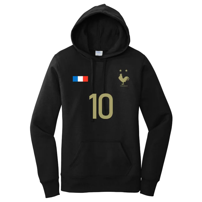 France Jersey 10 Football French Soccer Women's Pullover Hoodie