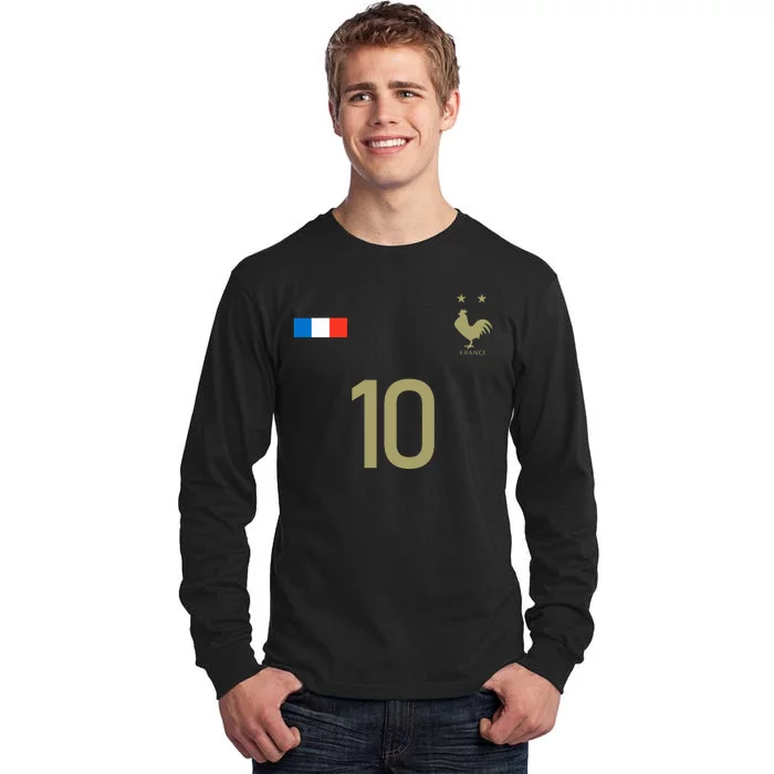 France Jersey 10 Football French Soccer Tall Long Sleeve T-Shirt