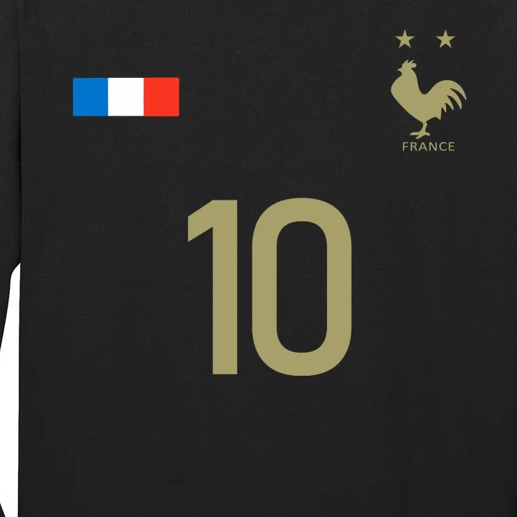 France Jersey 10 Football French Soccer Tall Long Sleeve T-Shirt