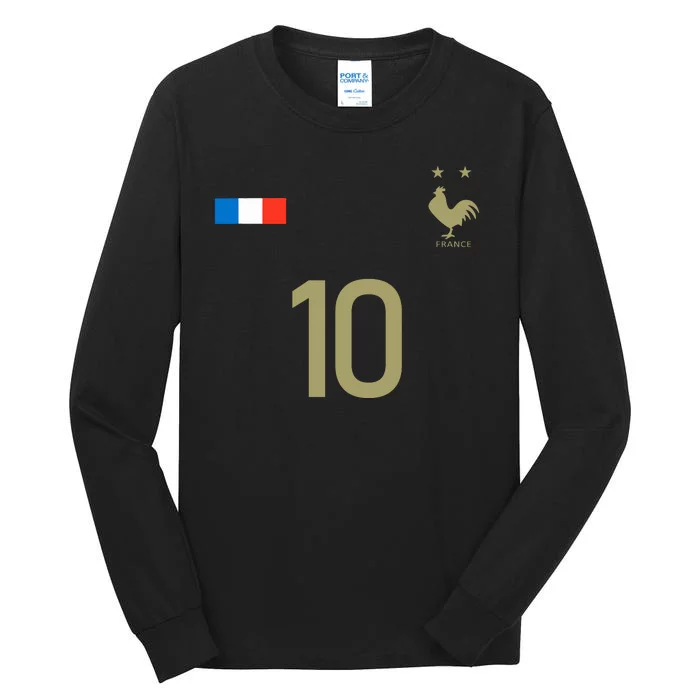 France Jersey 10 Football French Soccer Tall Long Sleeve T-Shirt