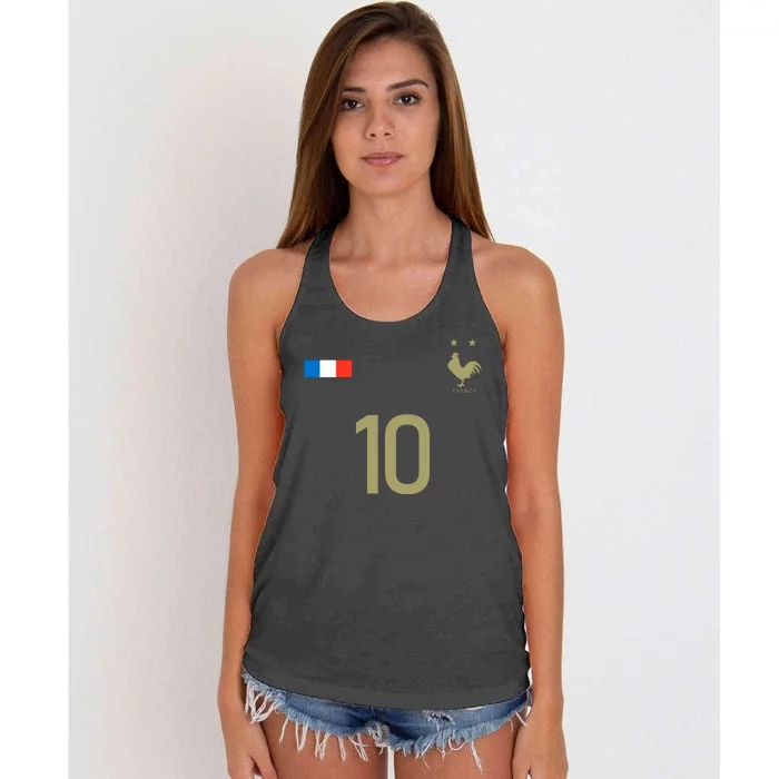 France Jersey 10 Football French Soccer Women's Knotted Racerback Tank