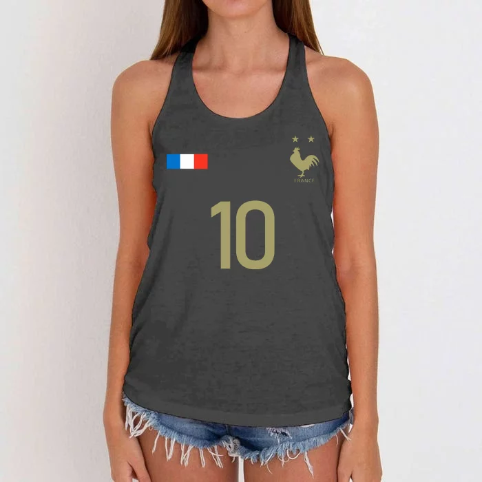 France Jersey 10 Football French Soccer Women's Knotted Racerback Tank