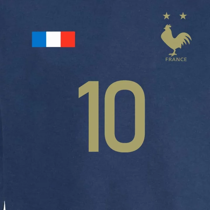 France Jersey 10 Football French Soccer Garment-Dyed Sweatshirt