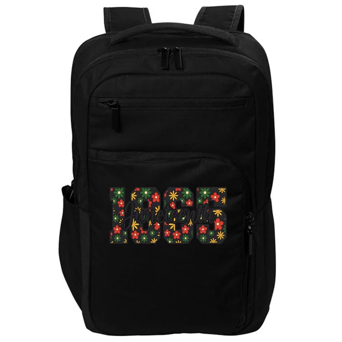 Floral Juneteenth 1865 Celebrate Freedom Impact Tech Backpack