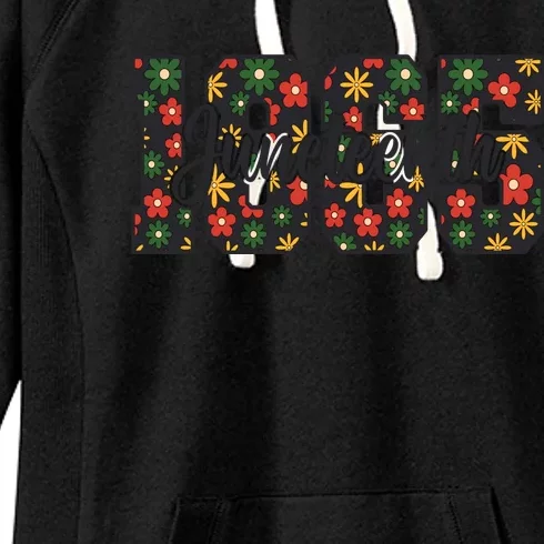 Floral Juneteenth 1865 Celebrate Freedom Women's Fleece Hoodie