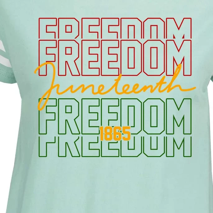 Freedom Juneteenth 1865 Enza Ladies Jersey Football T-Shirt