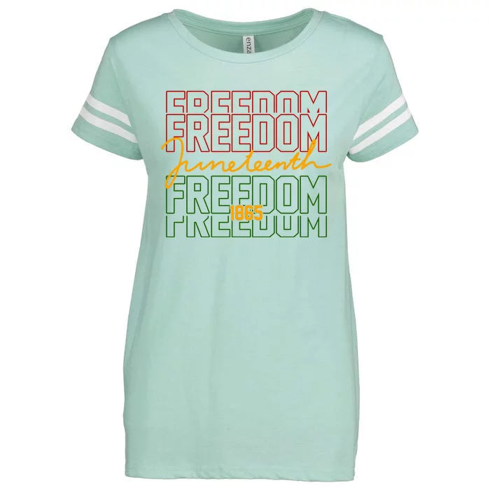 Freedom Juneteenth 1865 Enza Ladies Jersey Football T-Shirt