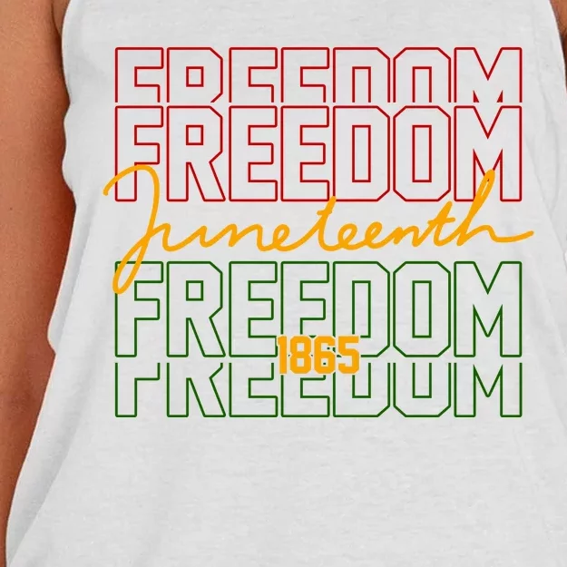 Freedom Juneteenth 1865 Women's Knotted Racerback Tank