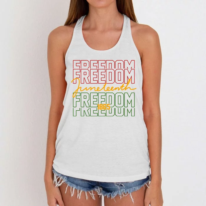 Freedom Juneteenth 1865 Women's Knotted Racerback Tank