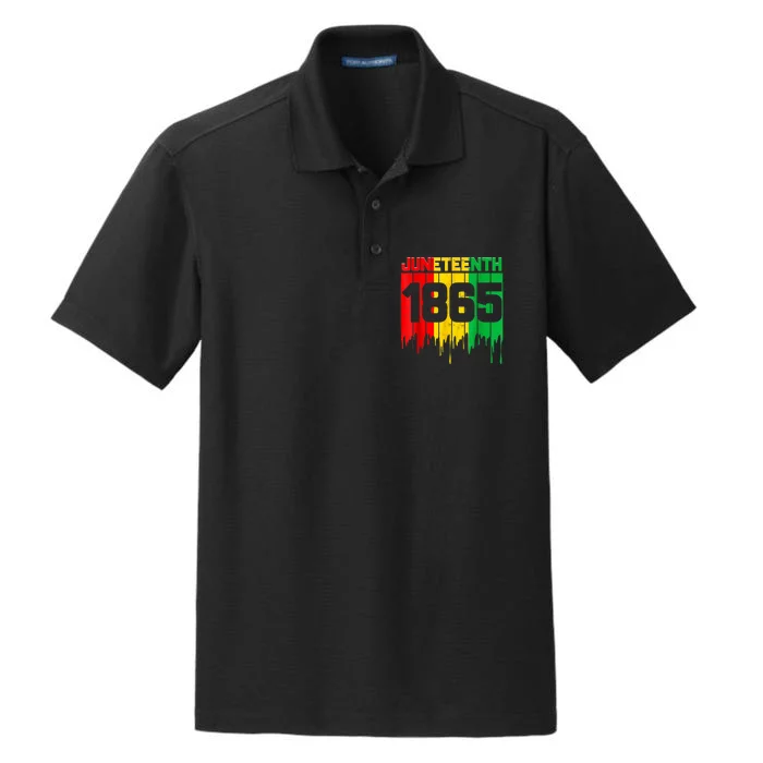 Funny Juneteenth 1865 African Dry Zone Grid Performance Polo