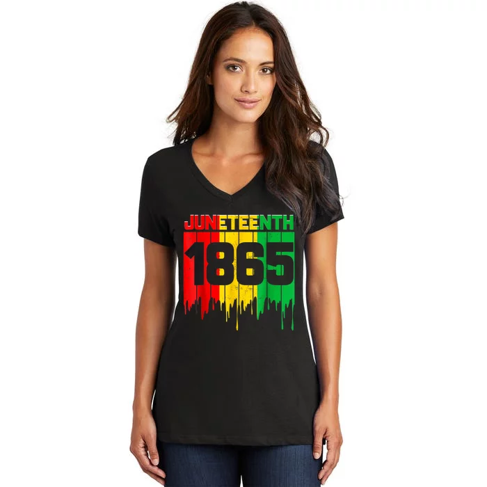 Funny Juneteenth 1865 African Women's V-Neck T-Shirt