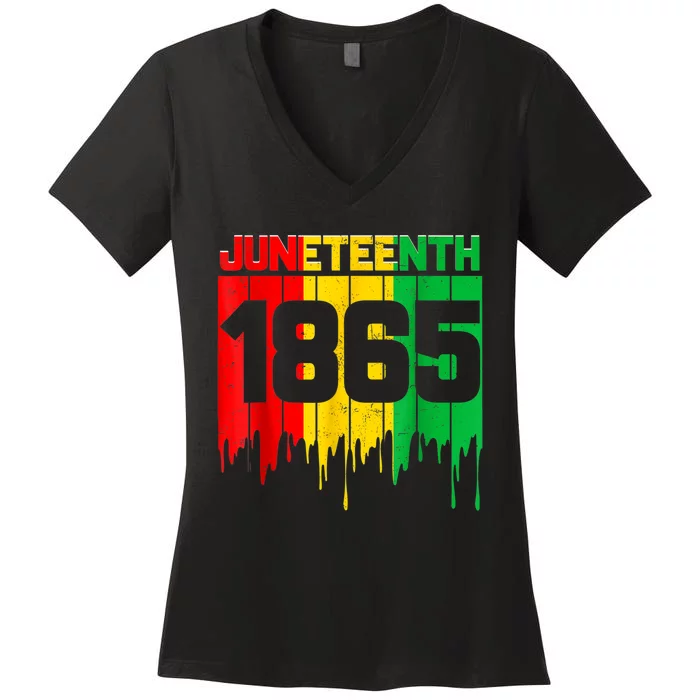 Funny Juneteenth 1865 African Women's V-Neck T-Shirt