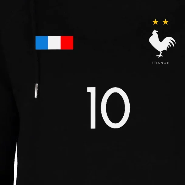 FRANCE JERSEY 10 FRENCH FOOTBALL SOCCER Womens Funnel Neck Pullover Hood