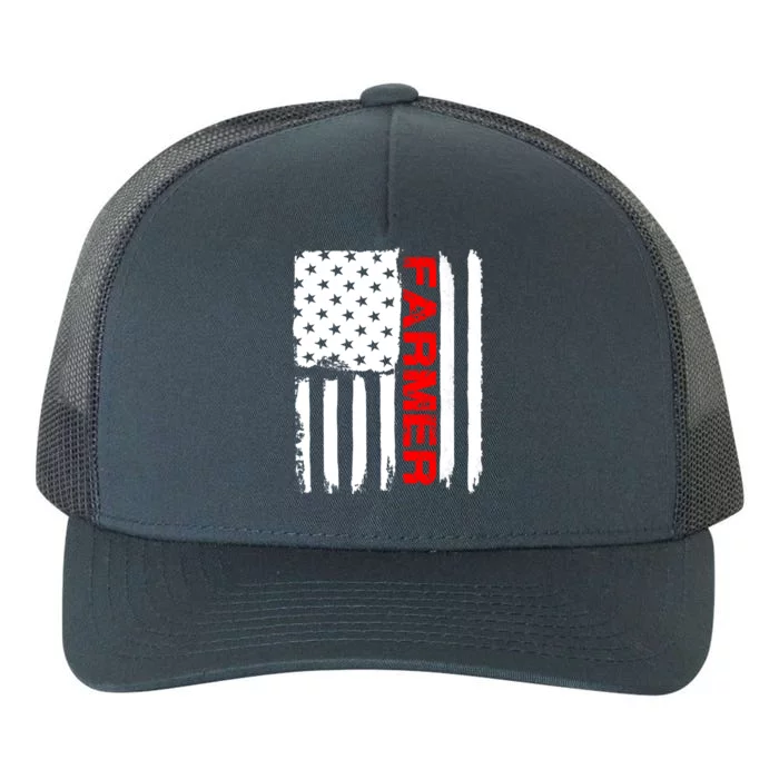 Farmer July 4 American Flag Funny Gift Farm Cow Tractor Gift Tee Great Gift Yupoong Adult 5-Panel Trucker Hat