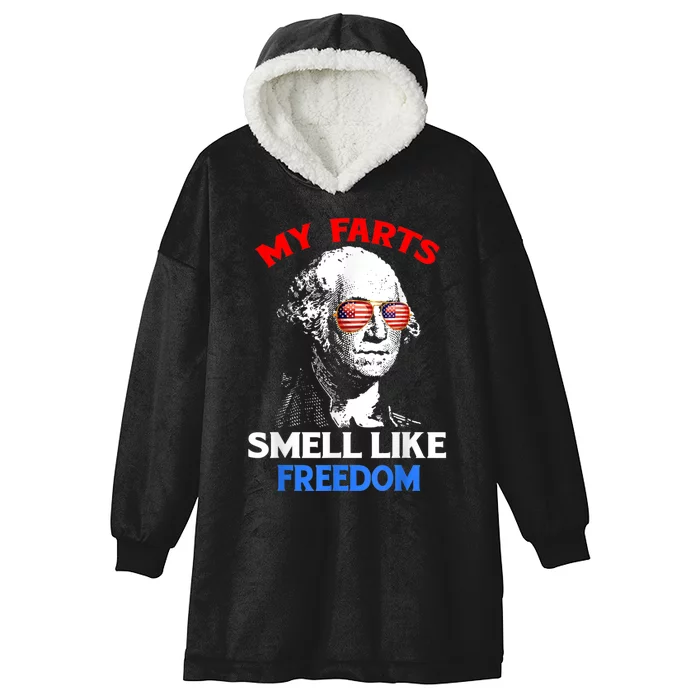 Funny July 4th Party Funny George Washington Hooded Wearable Blanket