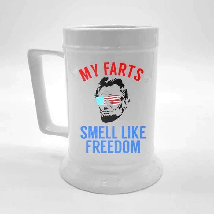 Funny July 4th Party Funny Abe Lincoln Front & Back Beer Stein