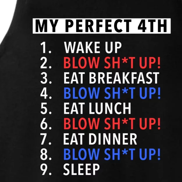 Funny July 4th Lover Gift My Perfect Day Fourth Of July Great Gift Ladies Tri-Blend Wicking Tank