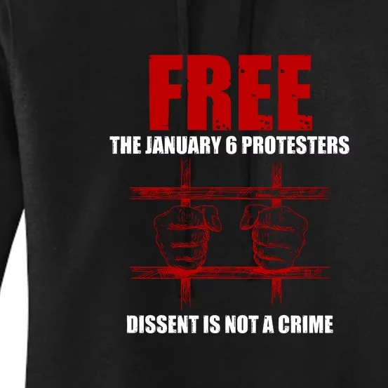 Free January 6 Protesters J6 Conservative Anti Biden Women's Pullover Hoodie