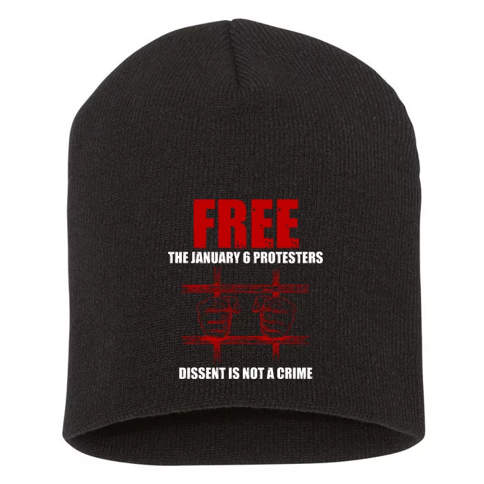 Free January 6 Protesters J6 Conservative Anti Biden Short Acrylic Beanie