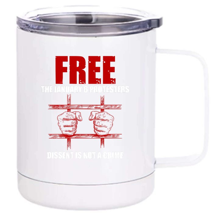 Free January 6 Protesters J6 Conservative Anti Biden Front & Back 12oz Stainless Steel Tumbler Cup