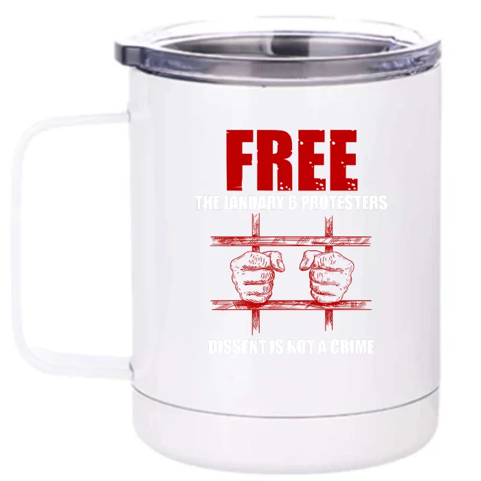 Free January 6 Protesters J6 Conservative Anti Biden Front & Back 12oz Stainless Steel Tumbler Cup