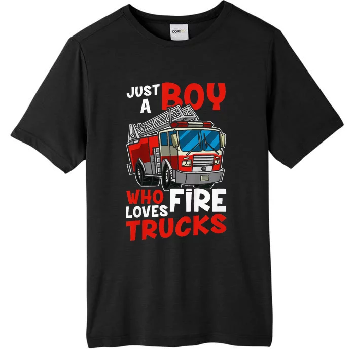 Firefighter Just A Boy Who Loves Fire Trucks ChromaSoft Performance T-Shirt