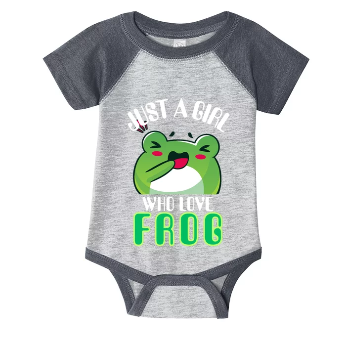 Frog Just A Girl Who Loves Frogs Funny Frog Lover Gift Infant Baby Jersey Bodysuit