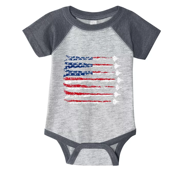 Fighter Jet Airplane Usa Flag Infant Baby Jersey Bodysuit