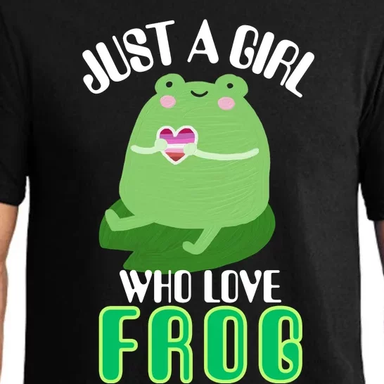 Frog Just A Girl Who Loves Frogs Funny Frog Lover Gift Pajama Set