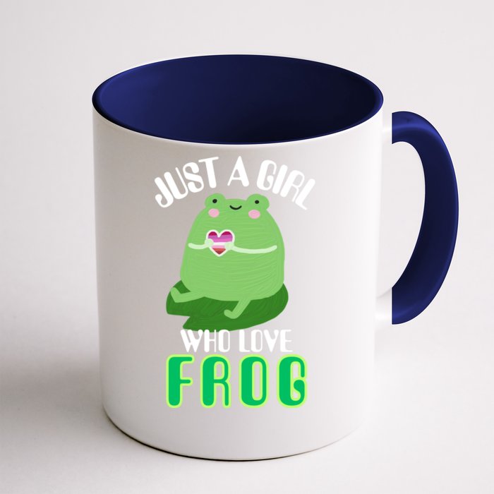 Frog Just A Girl Who Loves Frogs Funny Frog Lover Gift Front & Back Coffee Mug