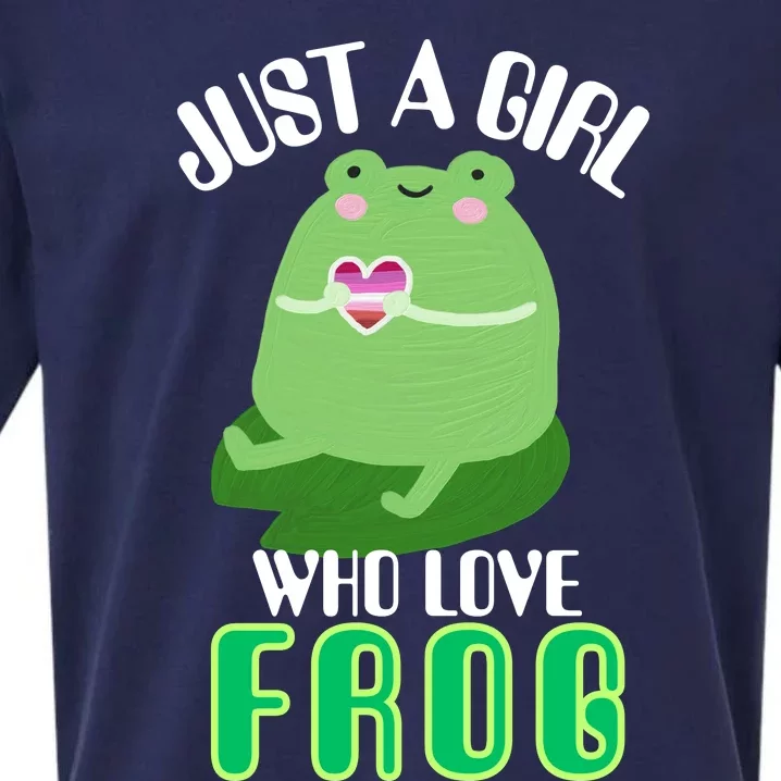 Frog Just A Girl Who Loves Frogs Funny Frog Lover Gift Sueded Cloud Jersey T-Shirt