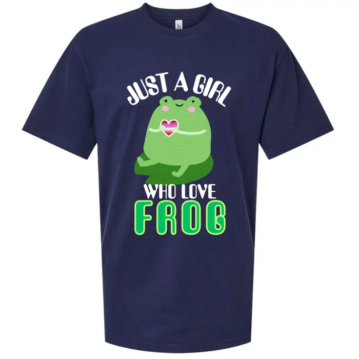 Frog Just A Girl Who Loves Frogs Funny Frog Lover Gift Sueded Cloud Jersey T-Shirt