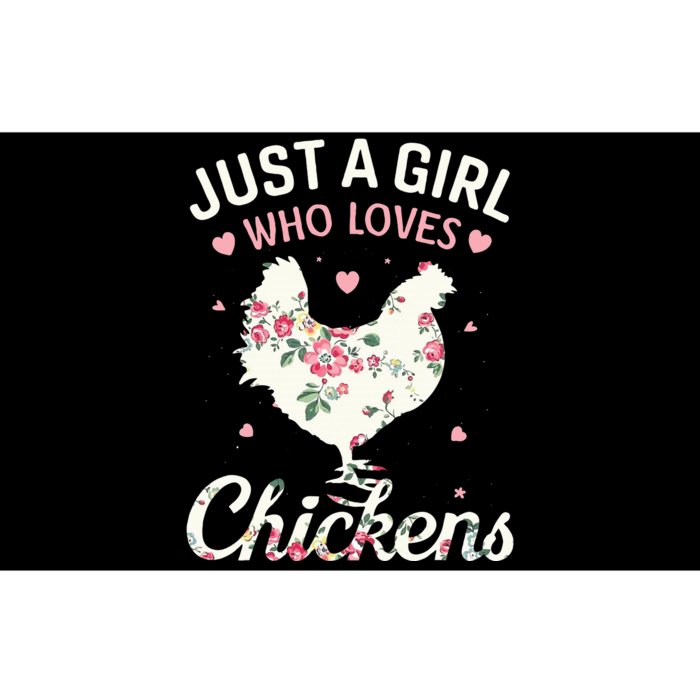 Funny Just A Who Loves Chickens Floral Farmer Bumper Sticker