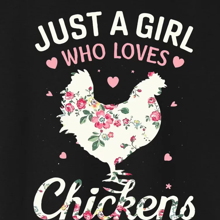 Funny Just A Who Loves Chickens Floral Farmer Women's Crop Top Tee