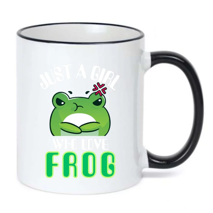 Frog Just A Girl Who Loves Frogs Funny Frog Lover Gift Black Color Changing Mug