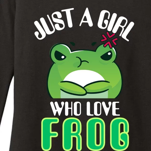 Frog Just A Girl Who Loves Frogs Funny Frog Lover Gift Womens CVC Long Sleeve Shirt