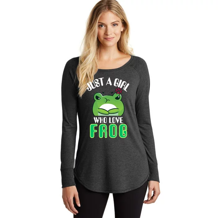 Frog Just A Girl Who Loves Frogs Funny Frog Lover Gift Women's Perfect Tri Tunic Long Sleeve Shirt