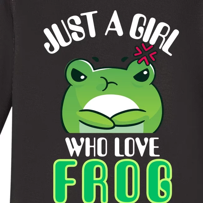 Frog Just A Girl Who Loves Frogs Funny Frog Lover Gift Baby Long Sleeve Bodysuit