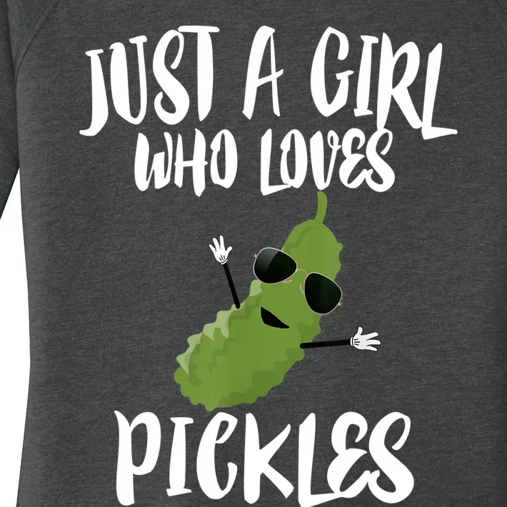 Funny Just A Girl Who Loves Pickles Gift Pickle Gift Women's Perfect Tri Tunic Long Sleeve Shirt