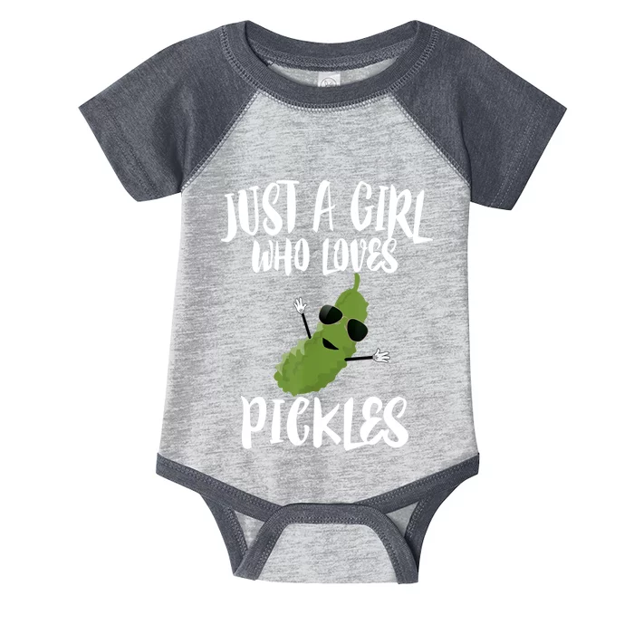 Funny Just A Girl Who Loves Pickles Gift Pickle Gift Infant Baby Jersey Bodysuit