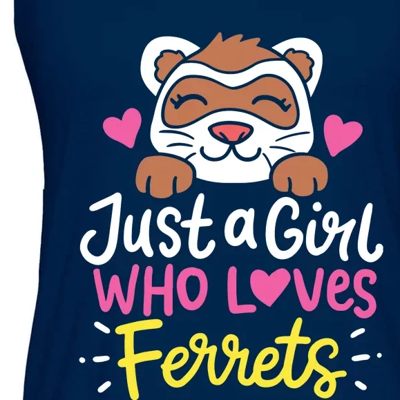 Ferret Just A Girl Who Loves Ferrets Ladies Essential Flowy Tank