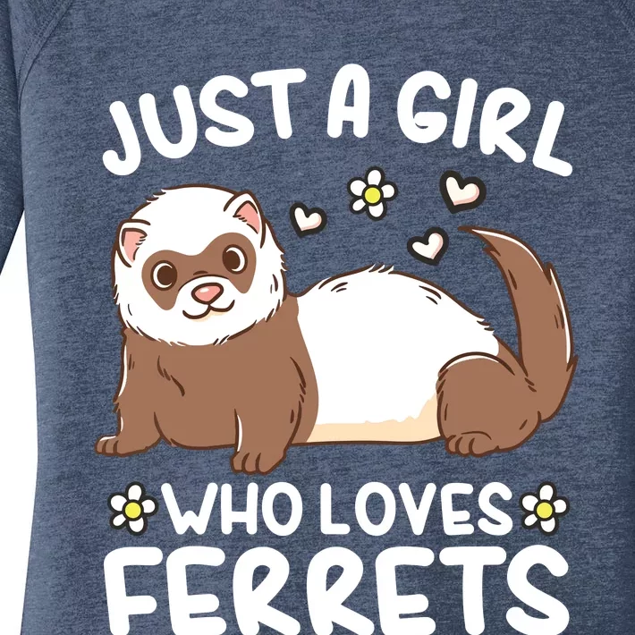 Ferret Just A Girl Who Loves Ferrets Women's Perfect Tri Tunic Long Sleeve Shirt