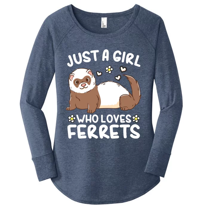 Ferret Just A Girl Who Loves Ferrets Women's Perfect Tri Tunic Long Sleeve Shirt