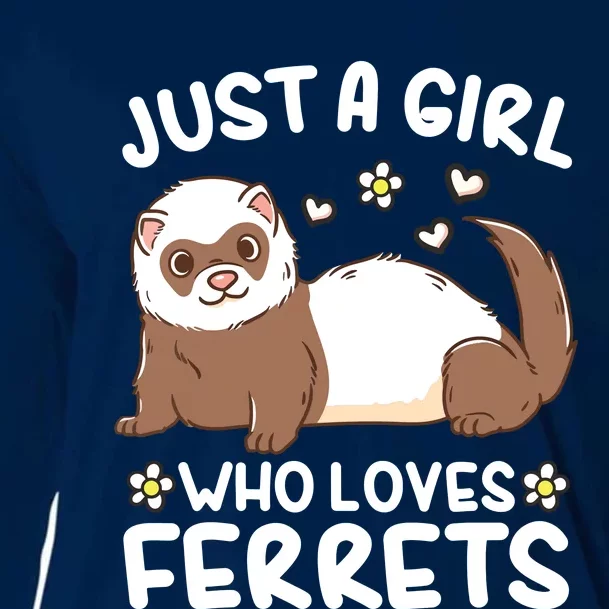 Ferret Just A Girl Who Loves Ferrets Cooling Performance Long Sleeve Crew