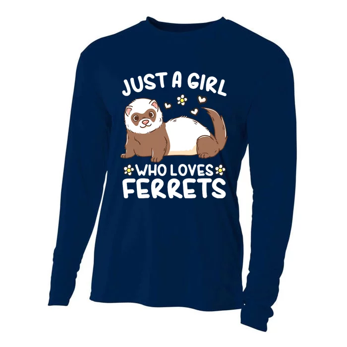 Ferret Just A Girl Who Loves Ferrets Cooling Performance Long Sleeve Crew