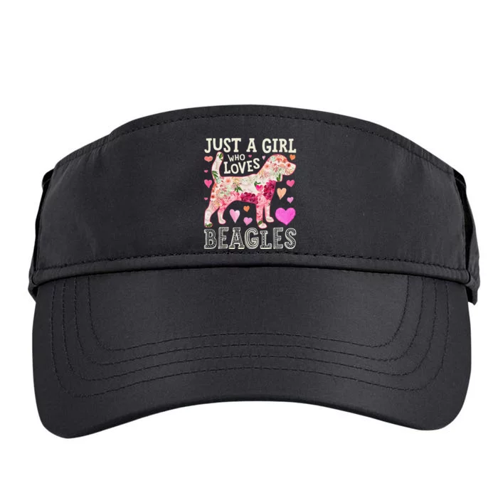 funny Just A Who Loves Beagles Dog Flower Adult Drive Performance Visor